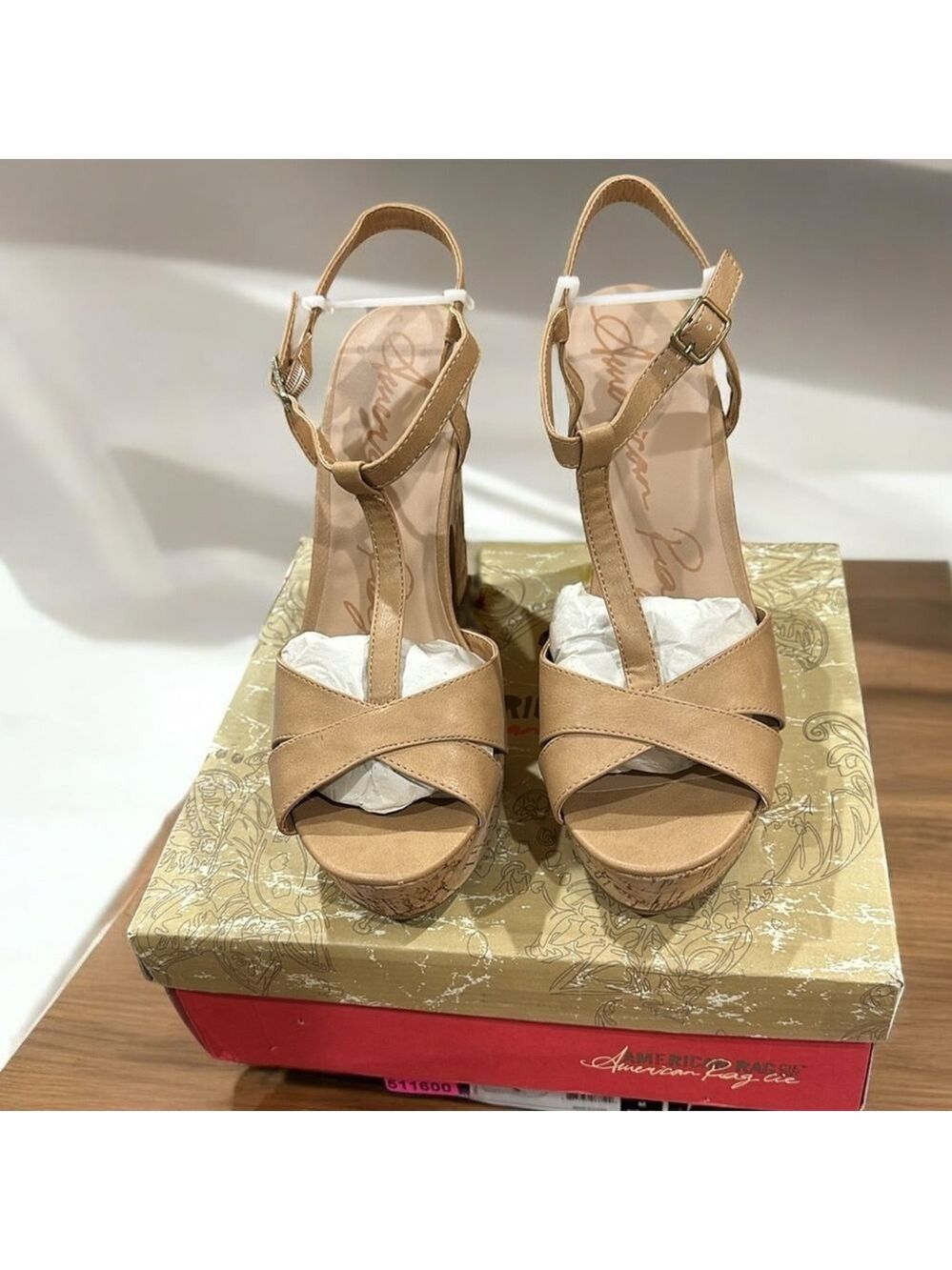 NWT American Rag Jamie Open Toe Platform Sandals Light tan Womens Sz 11